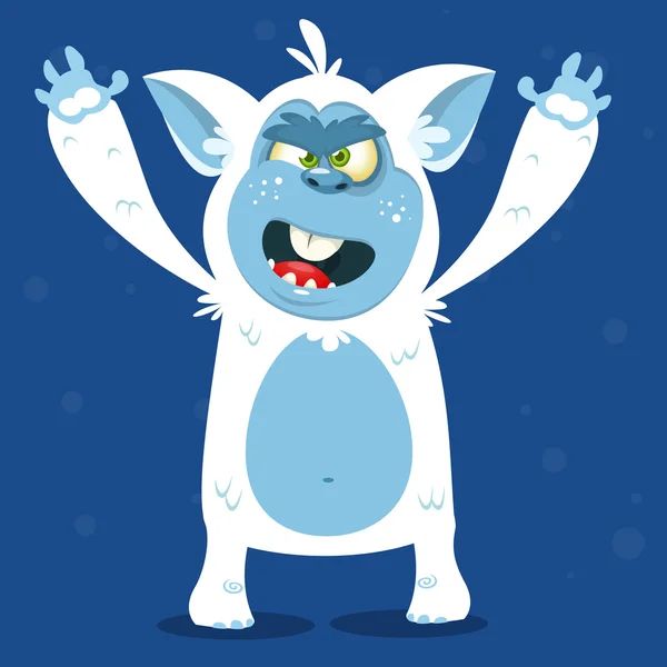 Angry cartoon monster yeti. Vector Halloween personagem bigfoot —  Vetores de Stock