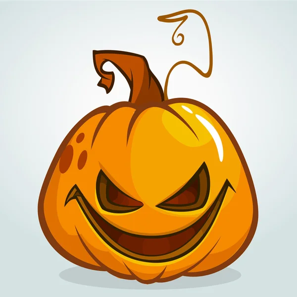 Illustration of a scary halloween pumpkin Jack O Lantern head with smiling expression isolated on white background — Stock Vector