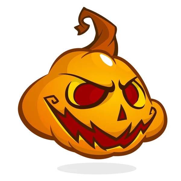 Cabeza de calabaza de Halloween aislada en blanco. Asustado Jack. Ilustración vectorial — Vector de stock