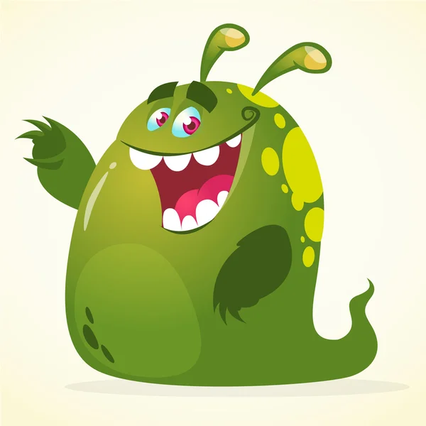 Cartoon Green Blob Monster. Vektorzeichen — Stockvektor