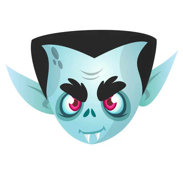 Drácula cara de color Vector icono. Cabeza de vampiro Halloween — Vector de stock