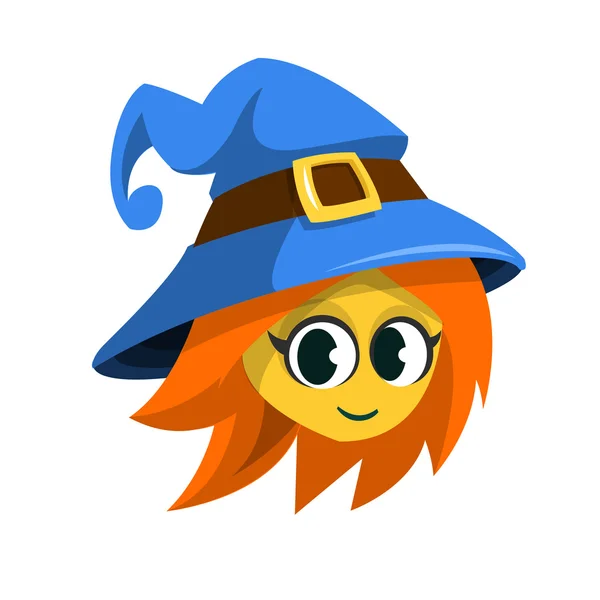 Kreskówka czarownica twarz. Wektor clip art ilustracji Halloween Witch ikona głowy — Wektor stockowy
