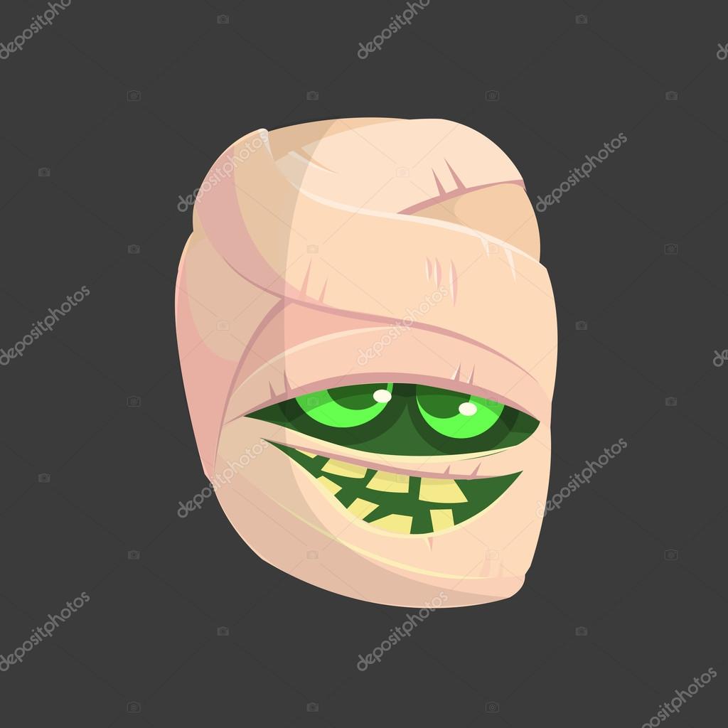 Icono de cara de momia sonriente de dibujos animados. Vector clip  ilustración de arte de la cabeza de momia para Halloween Vector de stock  #123216636 de ©drawkman.gmail.com, image size:1024x1024
