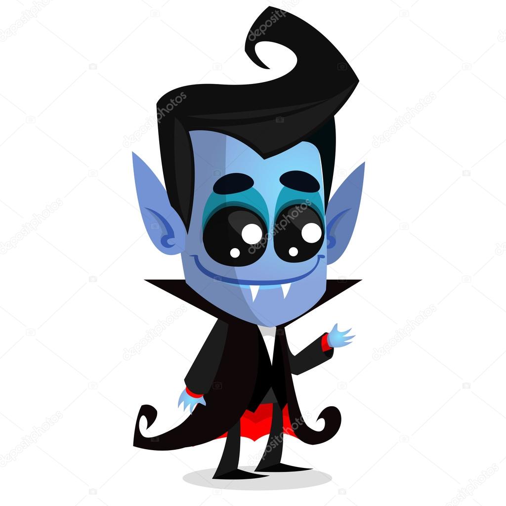 Cute Cartoon Vampire Dracula Vector Illustration Stock Vector