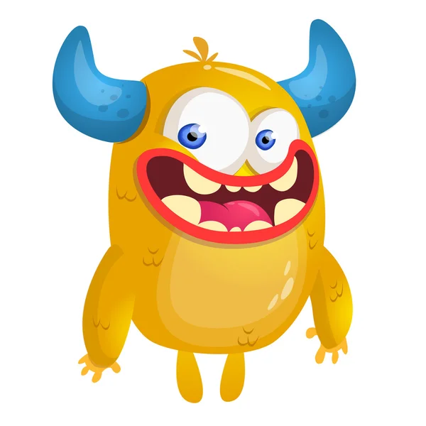 Dibujos animados monstruo amarillo. Ilustración vectorial — Archivo Imágenes Vectoriales