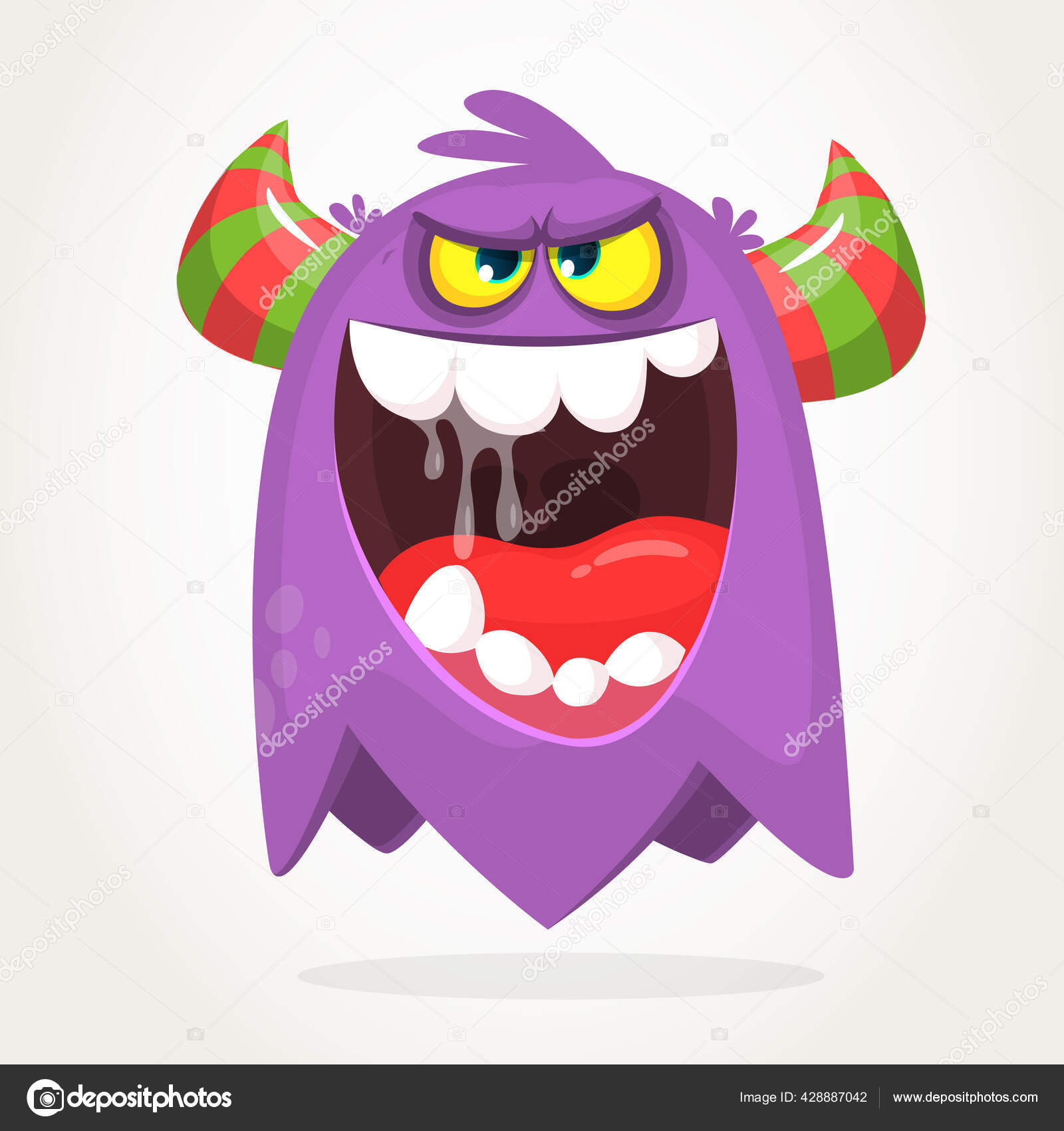 troll face creepy evil monster with big mouth eyes Sticker