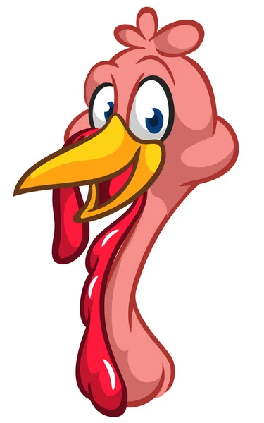 Cartoon Blij Leuke Thanksgiving Kalkoen Vogel Vector Illustratie Geïsoleerd Ontwerp — Stockvector
