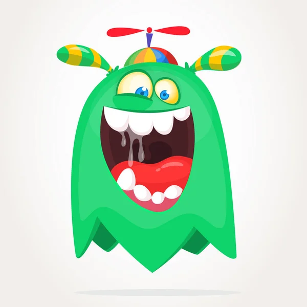 Schreiende Cartoon Monster Gesicht Halloween Charakter Design Zum Drucken — Stockvektor