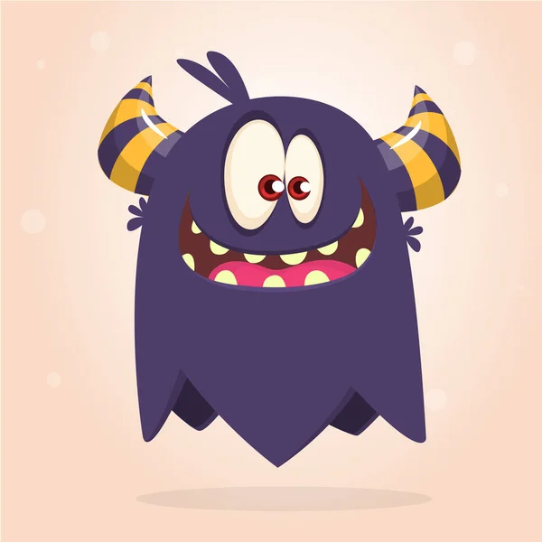 Lustiges Zeichentrickmonster Vector Halloween Schwarzes Monster Große Anzahl Von Cartoon — Stockvektor