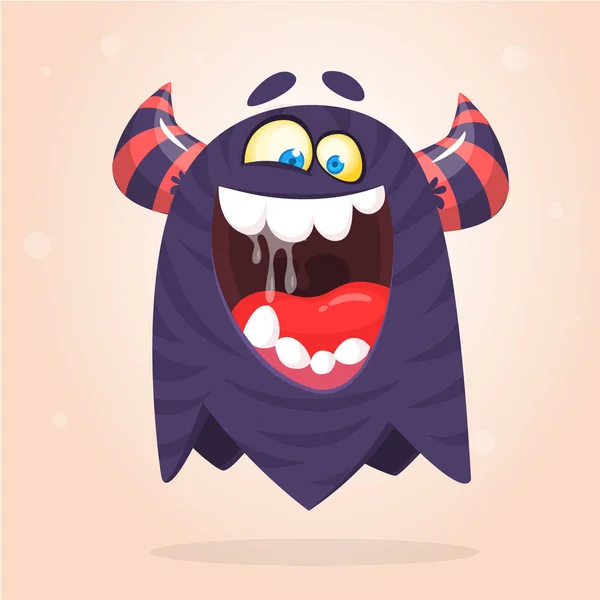 Lustiges Zeichentrickmonster Vector Halloween Schwarzes Monster Große Anzahl Von Cartoon — Stockvektor