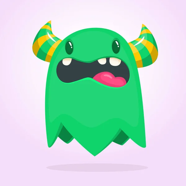 Wütendes Cartoon Monster Vektor Halloween Grünes Monster Große Anzahl Von — Stockvektor
