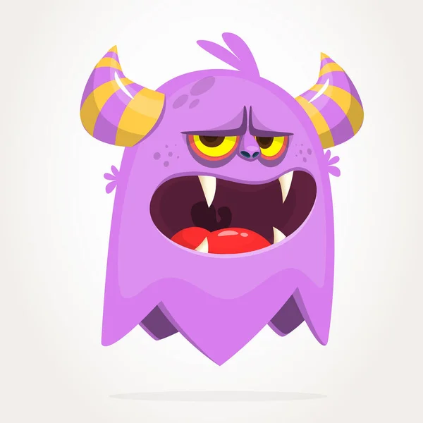 Boos Tekenfilm Roze Monster Vector Schattig Monster Mascotte Illustratie Voor — Stockvector