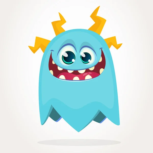 Cute Cartoon Monster Design Halloween Vector Illustration Flying Monster Character — Stock Vector