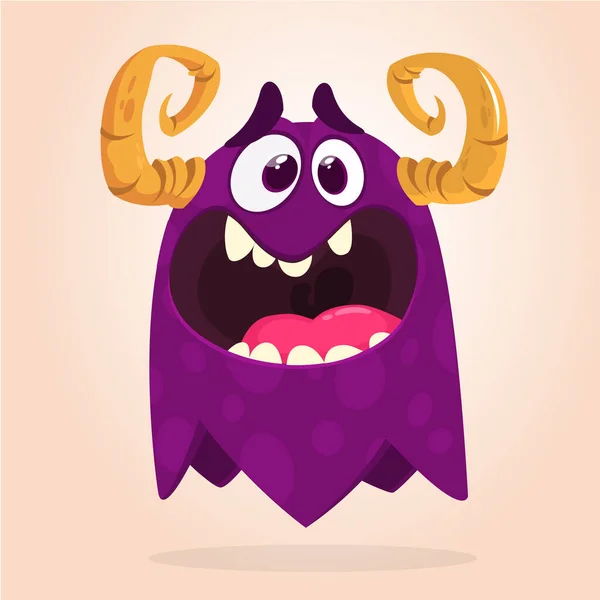 Wütendes Cartoon Monster Schreit Schreiend Wütender Monsterausdruck Vektorillustration Halloween — Stockvektor