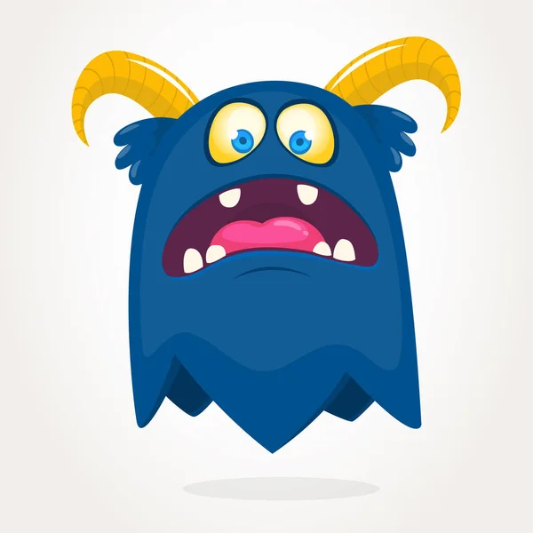 Monstro Azul Dos Desenhos Animados Monster Troll Ilustração Com Expressão — Vetor de Stock