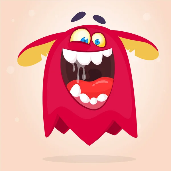 Boos Cartoon Rood Monster Schreeuwen Schreeuwende Boze Monsteruitdrukking Halloween Vector — Stockvector