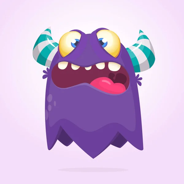 Cartoon Cool Monster Monster Ghost Illustratie Met Verrassende Expressie Vector — Stockvector