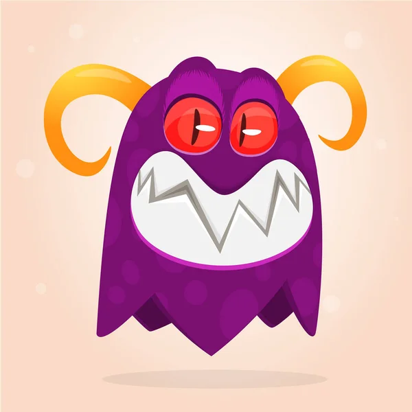Monstruo Dibujos Animados Enojado Gritando Expresión Monstruosa Divertida Halloween Vector — Vector de stock
