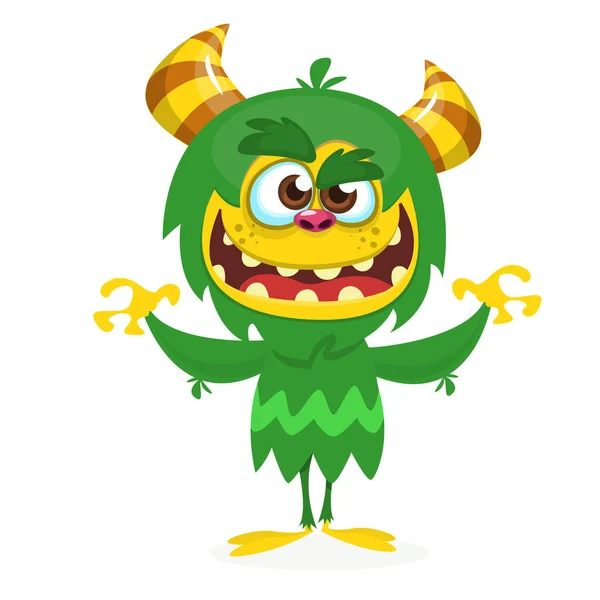 Lindo Monstruo Dibujos Animados Troll Vectorial Personaje Gremlin Diseño Halloween — Archivo Imágenes Vectoriales