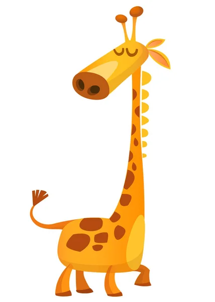 Desenho Desenho Animado Girafa Engraçado Ilustração Vetorial Isolada —  Vetores de Stock