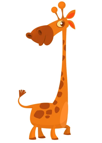 Drôle Dessin Animé Girafe Illustration Vectorielle Isolée — Image vectorielle