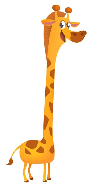 Смішний Дизайн Мультфільму Жирафа Векторні Ілюстрації Ізольовані — стоковий вектор