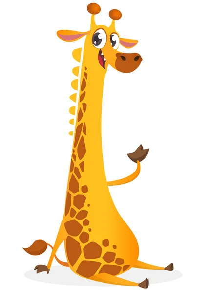 Rolig Giraff Tecknad Design Vektorillustration Isolerad — Stock vektor