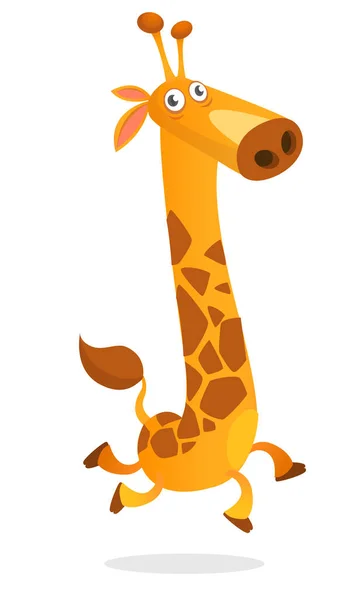 Drôle Dessin Animé Girafe Illustration Vectorielle Isolée — Image vectorielle