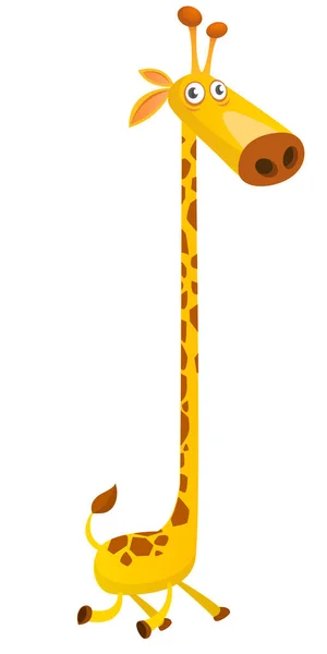 Desenho Desenho Animado Girafa Engraçado Ilustração Vetorial Isolada —  Vetores de Stock