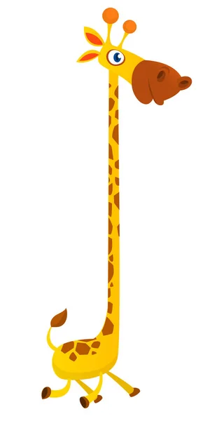 Смішний Дизайн Мультфільму Жирафа Векторні Ілюстрації Ізольовані — стоковий вектор