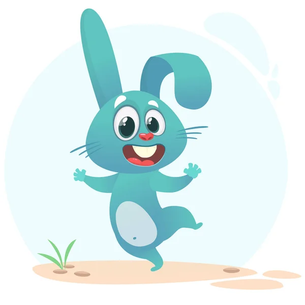 Cartoon Bunny Rabbit Karakter Vector Illustratie Geïsoleerd Wit — Stockvector