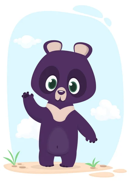 Funny Himalayan Bear Cartoon Vector Illustration Children Book — Stock Vector
