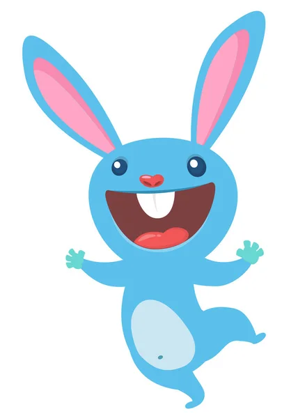 Šťastný Taneční Kreslený Králíček Easter Vector Rabbit Illustration Isolated — Stockový vektor