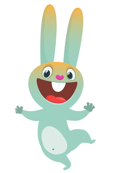 Feliz Conejito Bailarín Dibujos Animados Ilustración Conejo Vector Pascua Aislado — Vector de stock