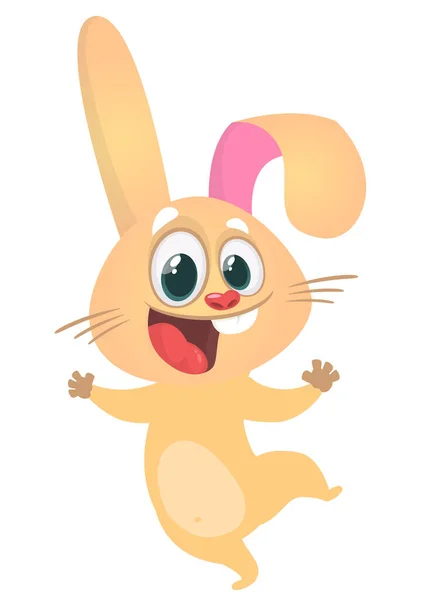 Felice Coniglietto Ballerino Cartone Animato Pasqua Vectorrabbit Illustrazione Isolato — Vettoriale Stock