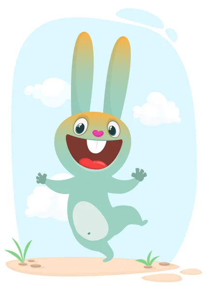 Cartoon Bunny Rabbit Karakter Vector Illustratie Geïsoleerd — Stockvector