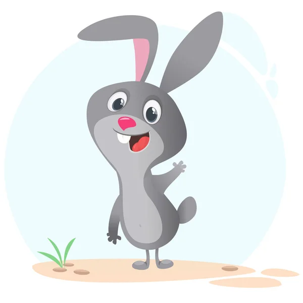 Cartoon Bunny Rabbit Character Vector Illustration Isolated — Stock Vector