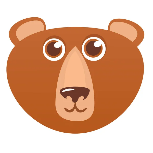Cabeça Urso Desenho Animado Ilustração Vetorial Urso Sorridente Marrom —  Vetores de Stock