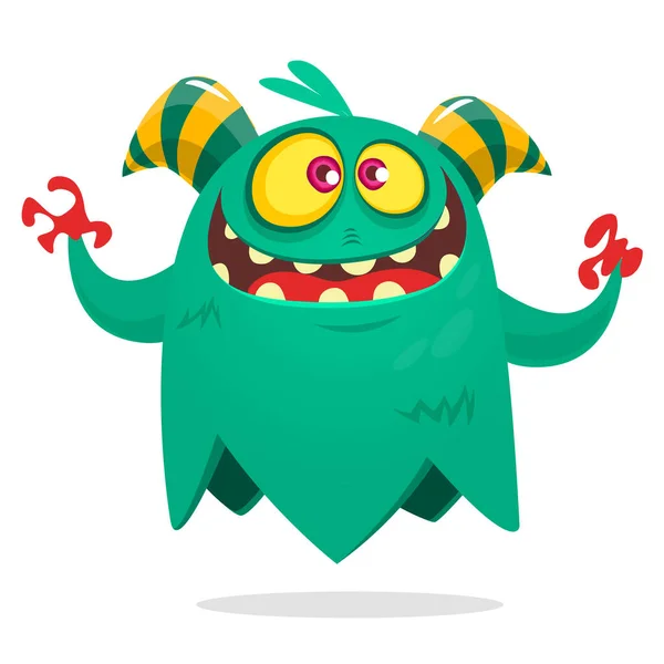 Zabawny Kreskówkowy Potwór Latający Fajny Charakter Kreskówki Dla Dzieci Dekoracji — Wektor stockowy