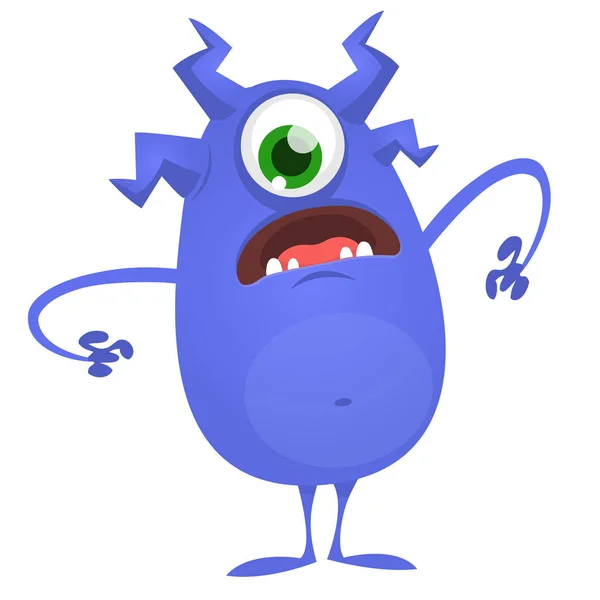 Personnage Monstre Colère Avec Oeil Illustration Vectorielle Pour Halloween — Image vectorielle