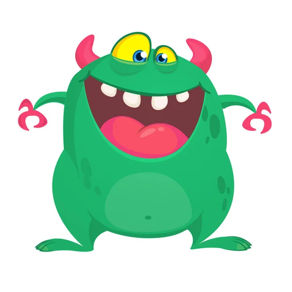 Grappig Tekenfilmmonster Vector Halloween Illustratie — Stockvector