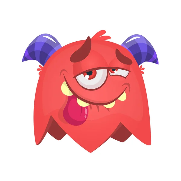 Gelukkig Cartoon Vliegend Monster Vector Halloween Monster Karakter — Stockvector