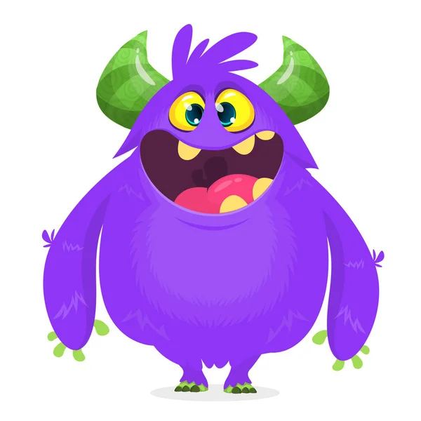 Funny Cartoon Monster Design Vektor Roztomilý Monster Maskot Ilustrace Pro — Stockový vektor