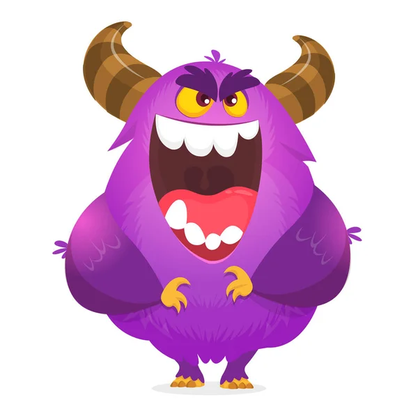 Monstro Dos Desenhos Animados Furioso Ilustração Vetor Halloween —  Vetores de Stock