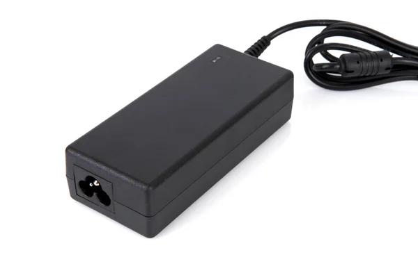 Laptop Ac adapter oplader met stekker geïsoleerd op witte achtergrond — Stockfoto