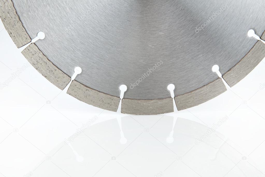 Cutting disk with diamonds - Diamond disc for concrete on the white background