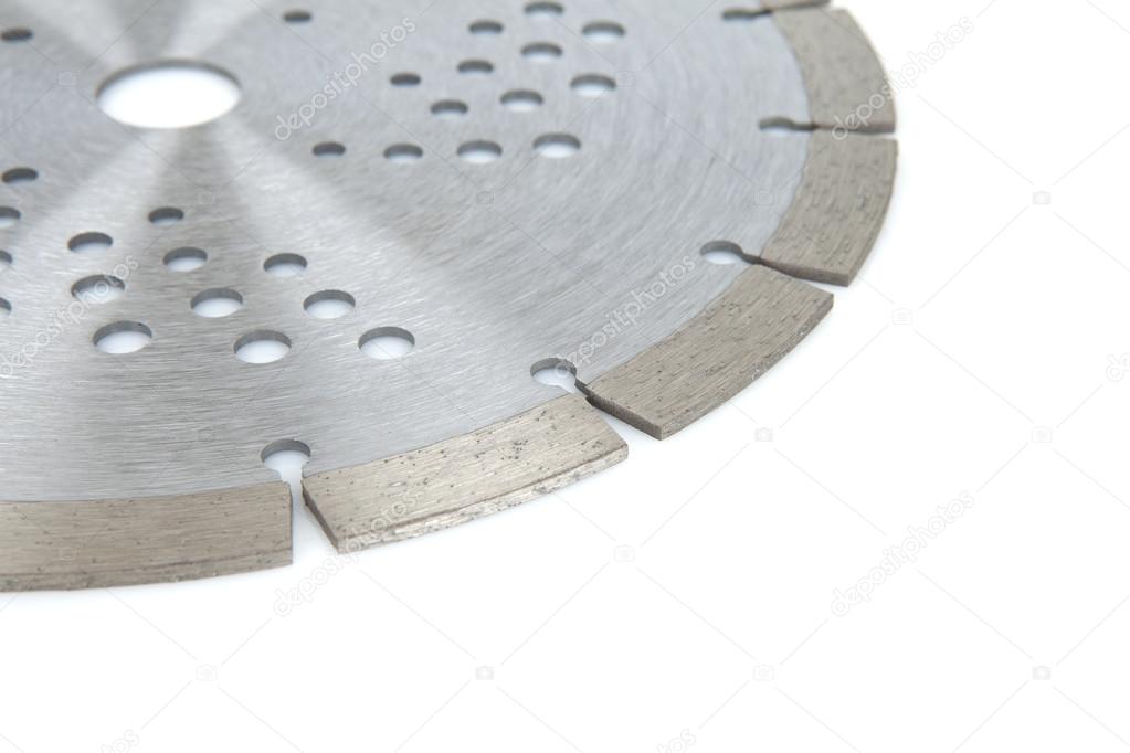 Cutting disk with diamonds - Diamond disc for concrete on the white background