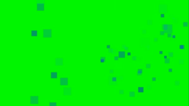 Animierte schöne visuelle langsam bewegende quadratische Teilchen für Technologie Raum Wissenschaft Showbiz Film Unterhaltung Feier basierend auf Übertragungsprogrammen Textur Green Screen Chroma-Taste — Stockvideo