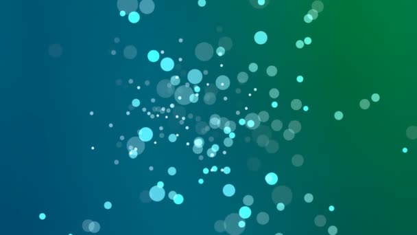 Animé agréable visuel lent mouvement blanc bleu vert particules cercle utile pour la technologie espace science showbiz film divertissement célébration basé programmes de radiodiffusion toile de fond texture 