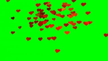 Birçok animasyonlu kırmızı küçük kalpler genişletmek ve yeşil ekran renk üzerinde büyük bir kalp oluşturmak için sözleşme aşk duygu valentine veya sağlık dayalı programlar için yararlı